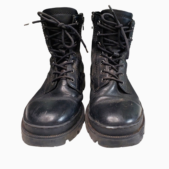 40) ALDO Colt Lace Up & Zip Side Leather Combat Boots Sz. 10 - Picture 3 of 12